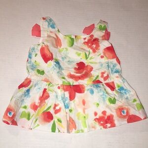 Janie And Jack Floral Print Sleeveless Toddler Girl Dress | Size 18-24 Months